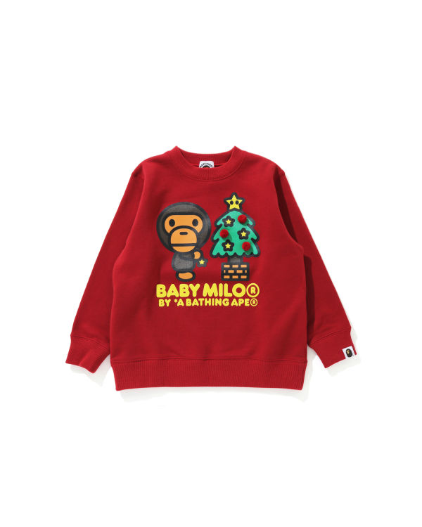 Sweats Bape Milo Christmas Tree Crewneck Rouge Clair Enfant | SBT-92541324