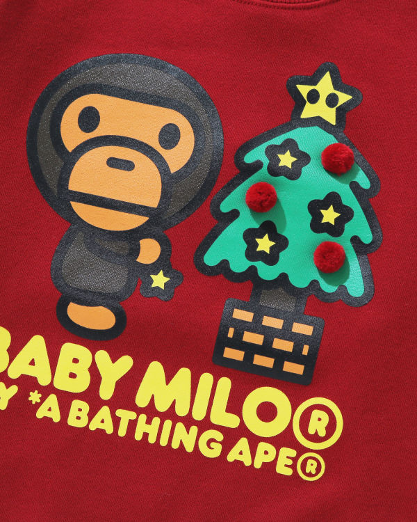 Sweats Bape Milo Christmas Tree Crewneck Rouge Clair Enfant | SBT-92541324