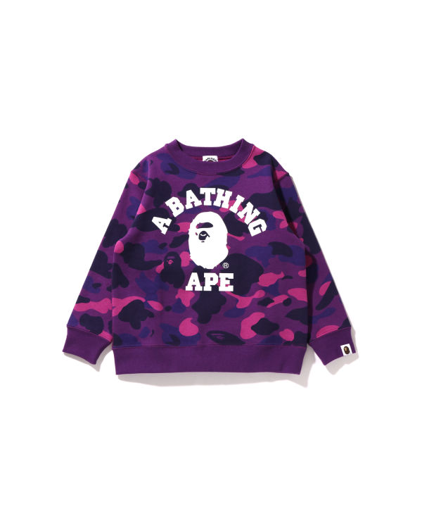 Sweats Bape Color Camo College Crewneck Violette Enfant | QRI-69999481