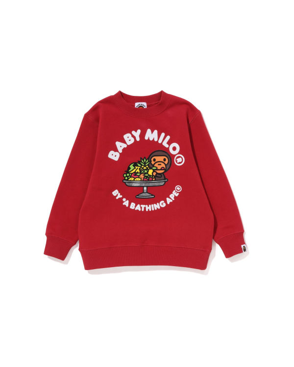 Sweats Bape Milo Fruit Crewneck Rouge Clair Enfant | UKV-25449565