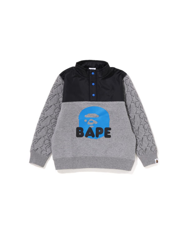 Sweats Bape STA Quilting Ape Head Half Snap Grise Enfant | WJX-38684397