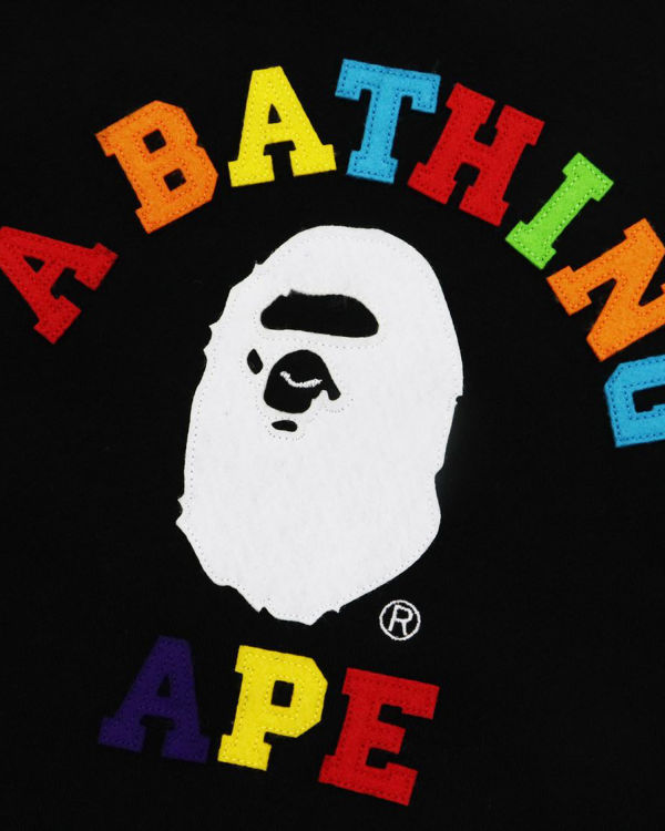 Sweats Bape College Applique Quilting Noir Enfant | IBT-40056158