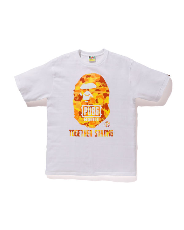 T Shirts Bape X PUBG MOBILE Ape Head Blanche Homme | UHX-52305881