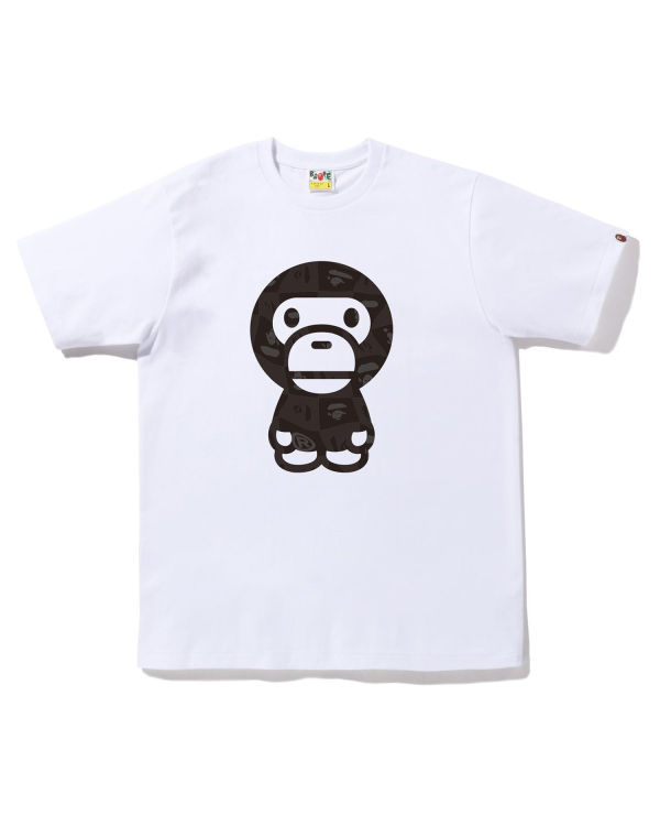 T Shirts Bape Distortion Big Milo Blanche Homme | GDO-74754544