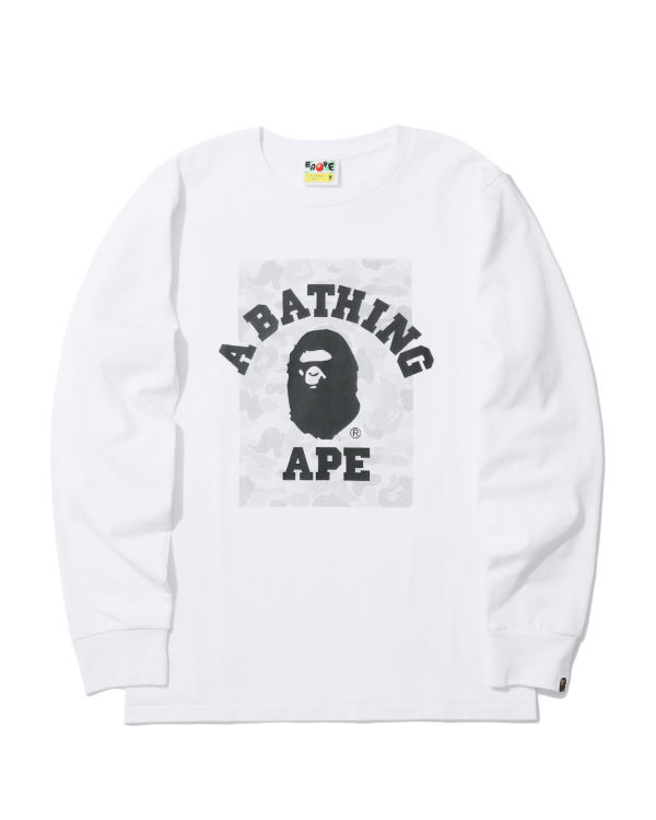 T Shirts Bape ABC Dot Reflective College Blanche Homme | ALR-20910669