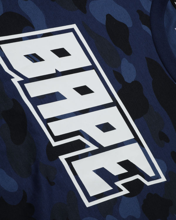 T Shirts Bape Color Camo layered Bleu Marine Bleu Homme | MFO-38117000