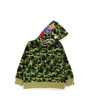 Sweat à Capuche Bape ABC Camo Shark Pullover Vert Enfant | IFO-92823860