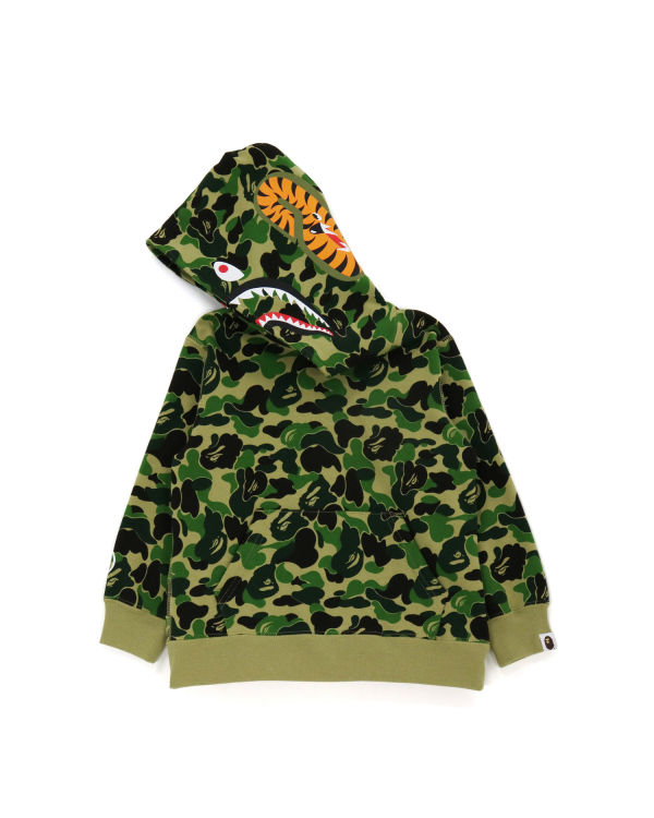 Sweat à Capuche Bape ABC Camo Shark Pullover Vert Enfant | IFO-92823860