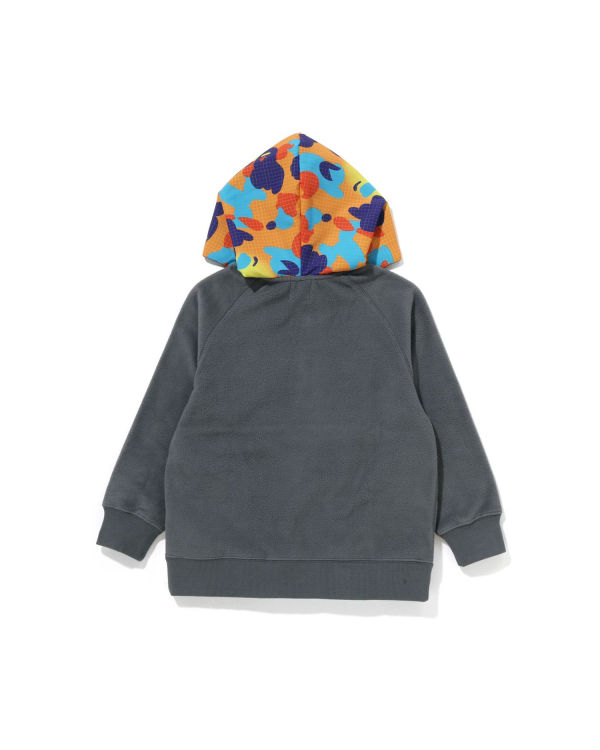 Sweat à Capuche Bape Grid Camo Half Snap Fleece Pullover Grise Enfant | MBA-11903785