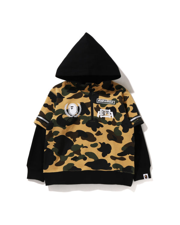 Sweat à Capuche Bape 1st Camo Racing Layered Pullover Jaune Enfant | QFJ-59576988