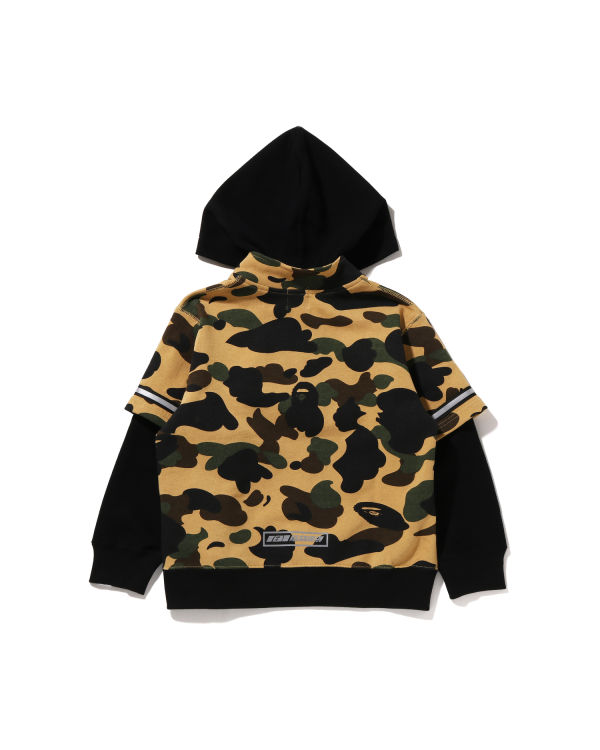 Sweat à Capuche Bape 1st Camo Racing Layered Pullover Jaune Enfant | QFJ-59576988