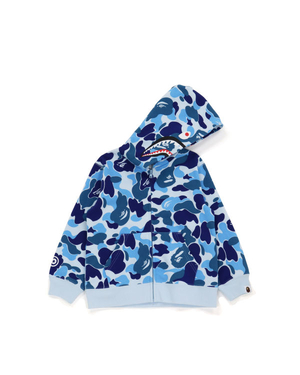 Sweat à Capuche Bape Big ABC Camo Shark Zip Bleu Enfant | PCR-09482350