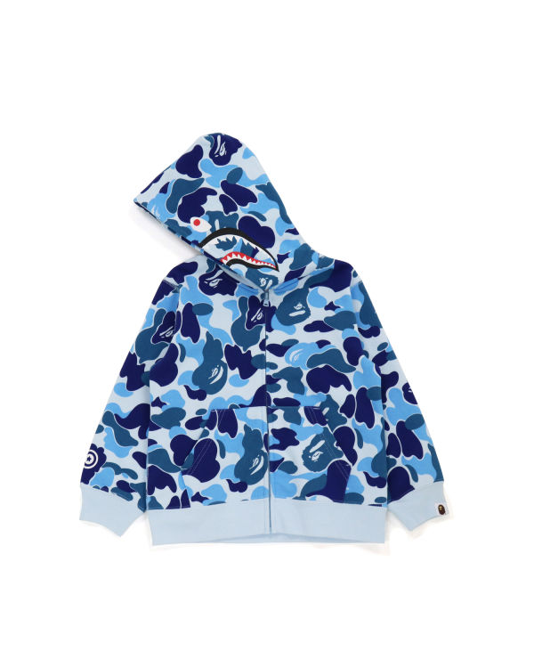 Sweat à Capuche Bape Big ABC Camo Shark Zip Bleu Enfant | PCR-09482350