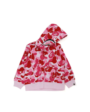 Sweat à Capuche Bape Big ABC Camo Shark Zip Rose Enfant | WPD-29889554