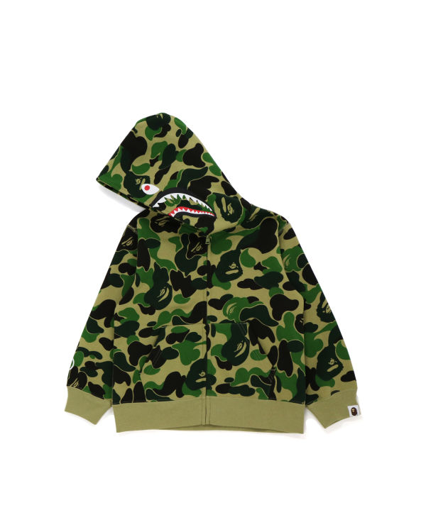 Sweat à Capuche Bape Big ABC Camo Shark Zip Vert Enfant | OYR-59624650