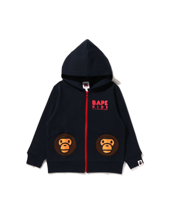 Sweat à Capuche Bape Milo Pocket Zip Bleu Marine Bleu Enfant | AZO-95120895