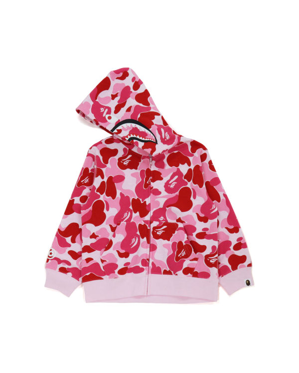 Sweat à Capuche Bape Big ABC Camo Shark Zip Rose Enfant | WPD-29889554