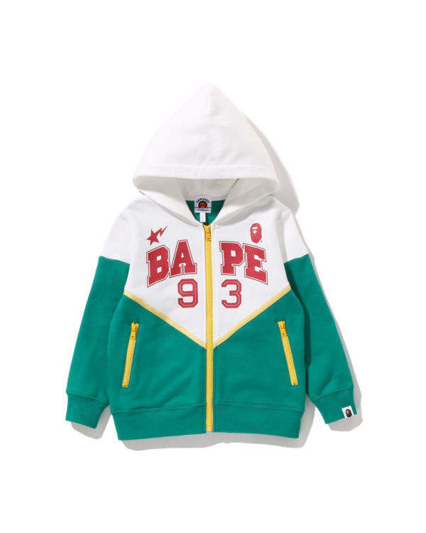 Sweat à Capuche Bape Color Block Zip Menthe Enfant | YMO-08481843