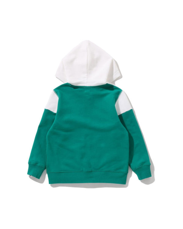 Sweat à Capuche Bape Color Block Zip Menthe Enfant | YMO-08481843