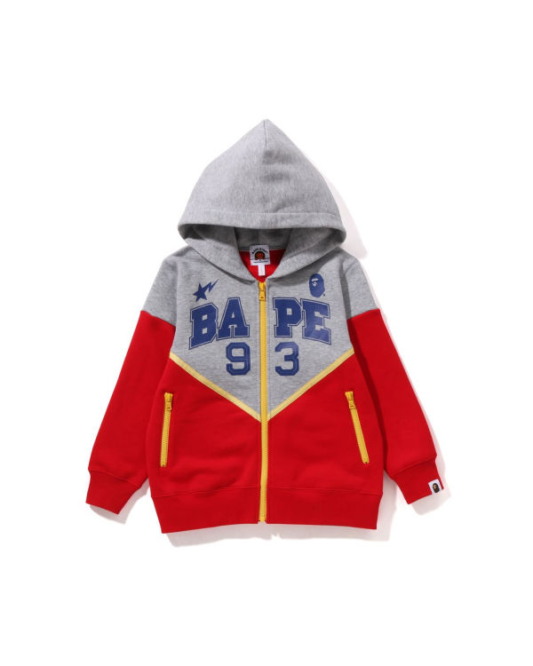 Sweat à Capuche Bape Color Block Zip Rouge Clair Enfant | UPY-52394590