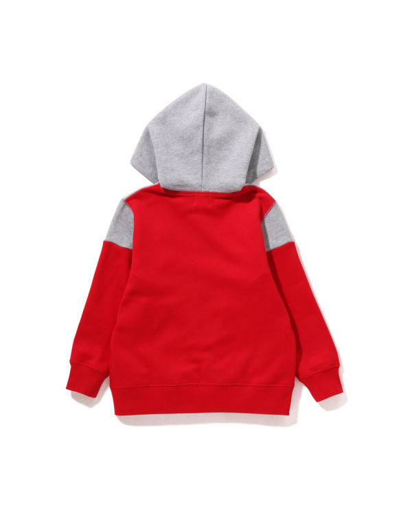 Sweat à Capuche Bape Color Block Zip Rouge Clair Enfant | UPY-52394590