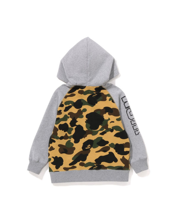 Sweat à Capuche Bape 1st Camo Shark Patch Zip Jaune Enfant | HJW-07742276