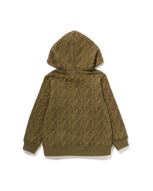 Sweat à Capuche Bape STA Quilting Zip Vert Enfant | WMR-35783456