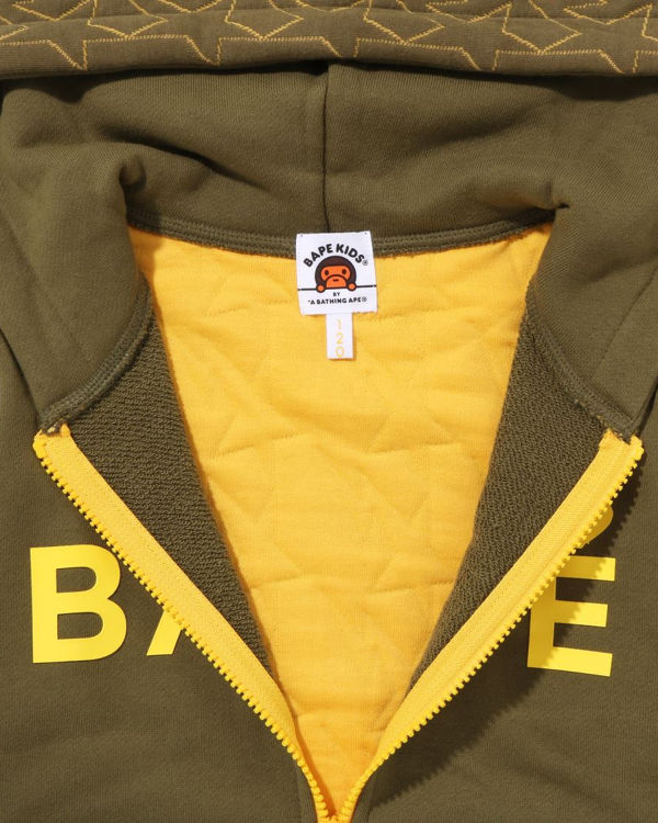 Sweat à Capuche Bape STA Quilting Zip Vert Enfant | WMR-35783456