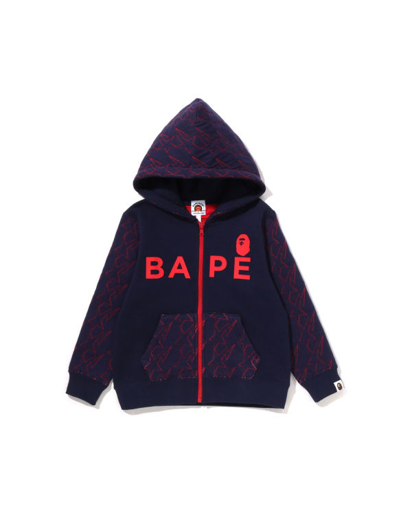 Sweat à Capuche Bape STA Quilting Zip Bleu Marine Bleu Enfant | WWP-78617643