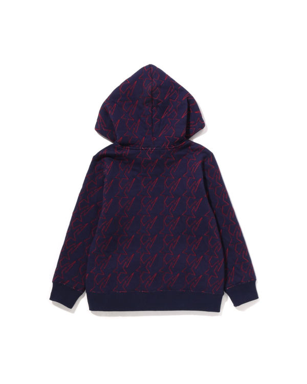 Sweat à Capuche Bape STA Quilting Zip Bleu Marine Bleu Enfant | WWP-78617643