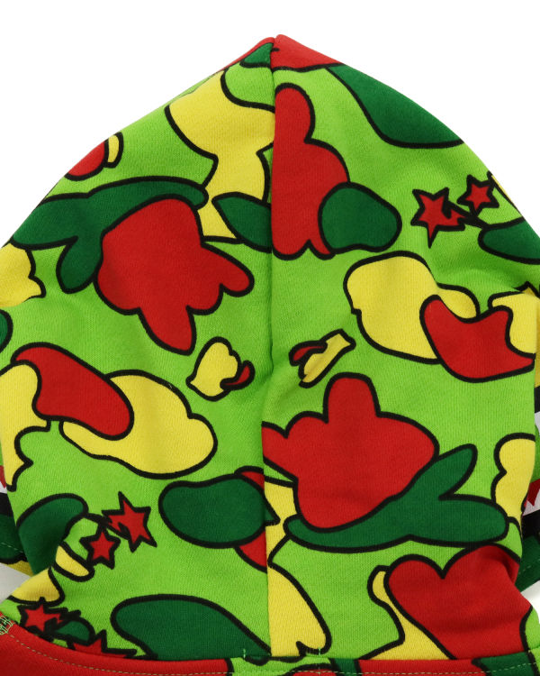 Sweat à Capuche Bape STA Camo Shark Zip Vert Rouge Jaune Enfant | SHN-00044967