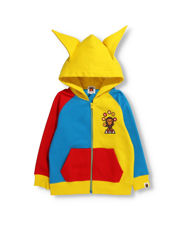 Sweat à Capuche Bape Milo Clown Zip Bleu Jaune Rouge Enfant | JLJ-27025360