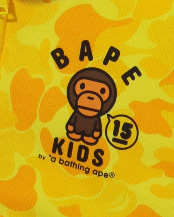 Sweat à Capuche Bape BK15th Anniversary ABC Camo Milo Zip Jaune Enfant | GQV-07332641