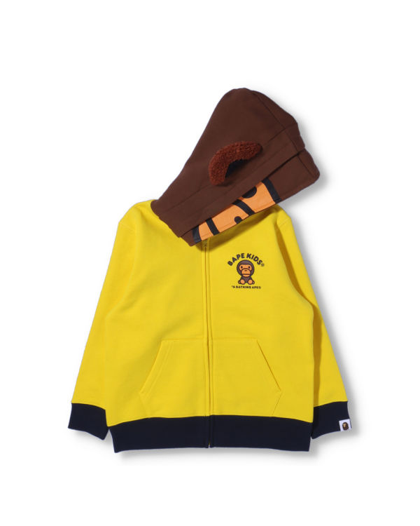 Sweat à Capuche Bape Milo Friends Zip Jaune Enfant | YPP-82136694