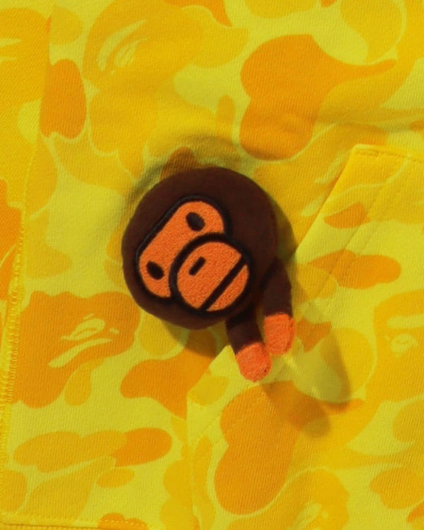 Sweat à Capuche Bape BK15th Anniversary ABC Camo Milo Zip Jaune Enfant | GQV-07332641