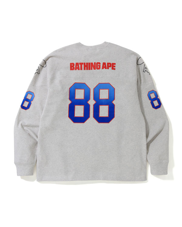 T Shirts Bape Relaxed Football logo Grise Homme | BUL-63549907