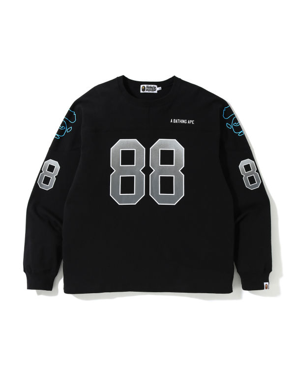 T Shirts Bape Relaxed Football logo Noir Homme | AJR-86498711