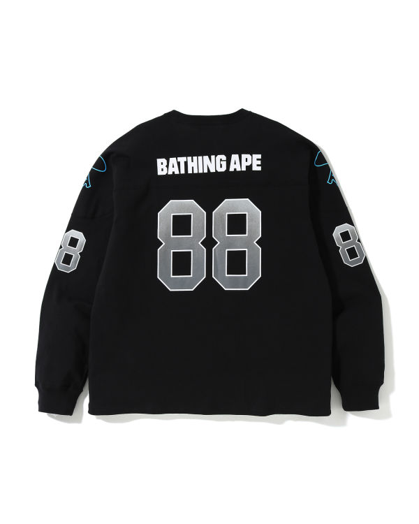 T Shirts Bape Relaxed Football logo Noir Homme | AJR-86498711