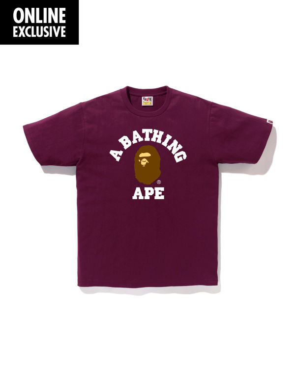 T Shirts Bape College Violette Foncé Homme | GUQ-24644113