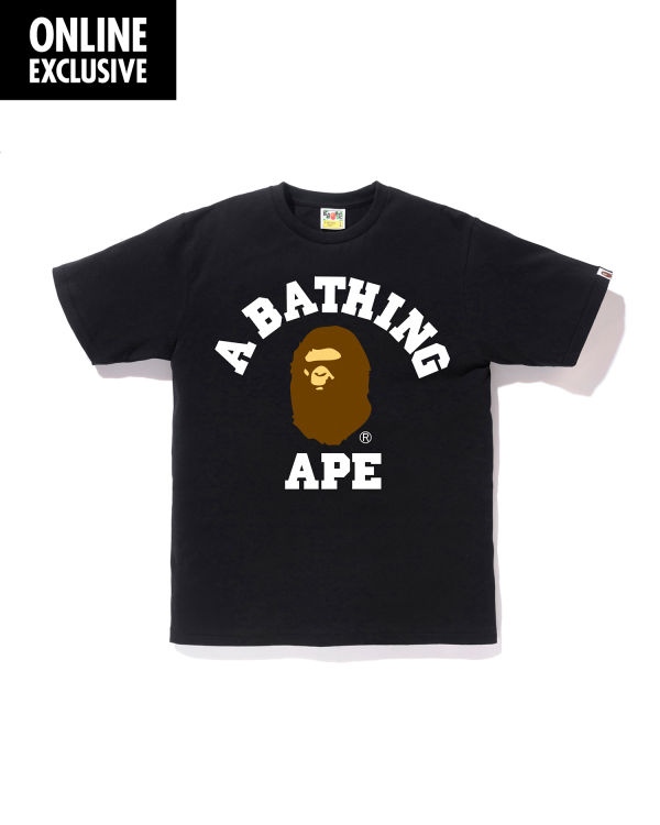 T Shirts Bape College Noir Homme | CSG-49212129