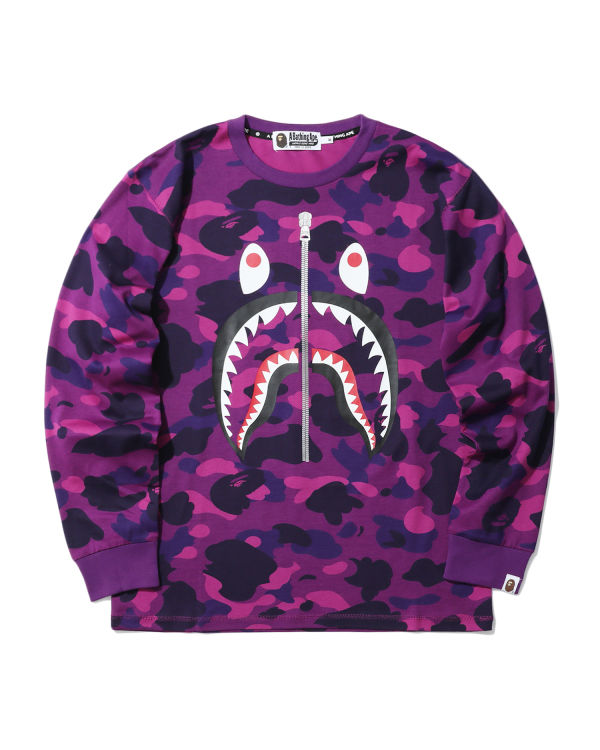 T Shirts Bape Color Camo Shark Violette Homme | WHC-57264110