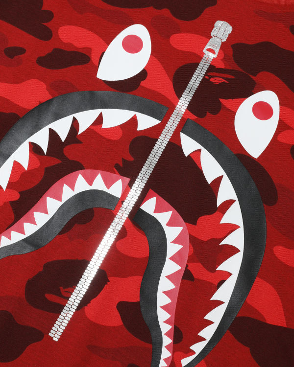 T Shirts Bape Color Camo Shark Rouge Clair Homme | ZGC-43564208