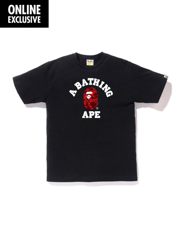 T Shirts Bape Color Camo College Rouge Clair Homme | NFX-69443694