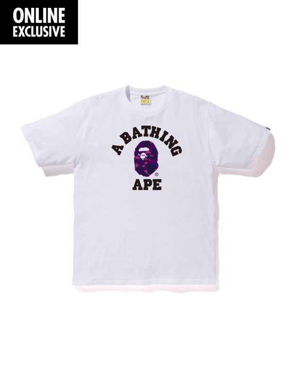 T Shirts Bape Color Camo College Violette Homme | XKP-72474127