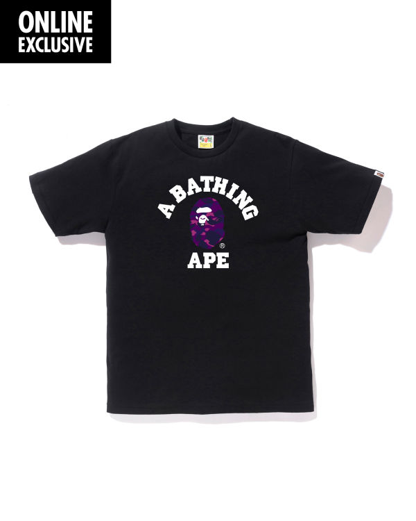 T Shirts Bape Color Camo College Violette Foncé Homme | LEG-57201222