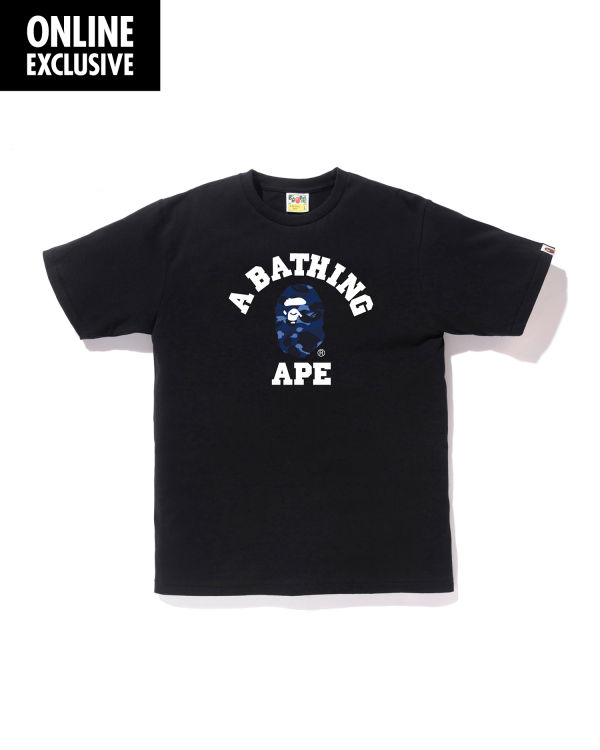 T Shirts Bape Color Camo College Bleu Marine Bleu Homme | AFN-40725029