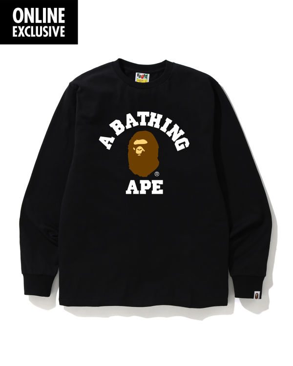 T Shirts Bape College logo Noir Homme | JQL-67810041