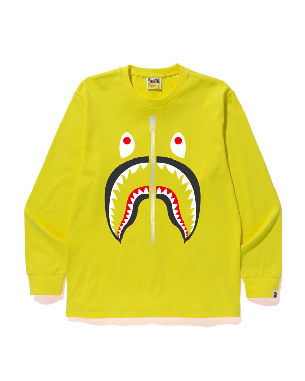 T Shirts Bape Shark Citron Jaune Homme | HZV-92637732