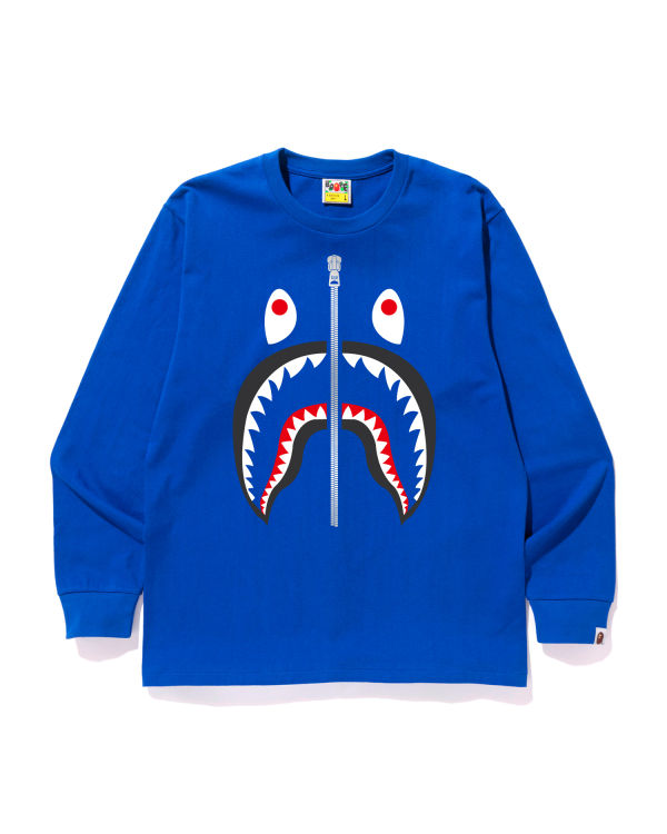 T Shirts Bape Shark Bleu Homme | TEF-07963600