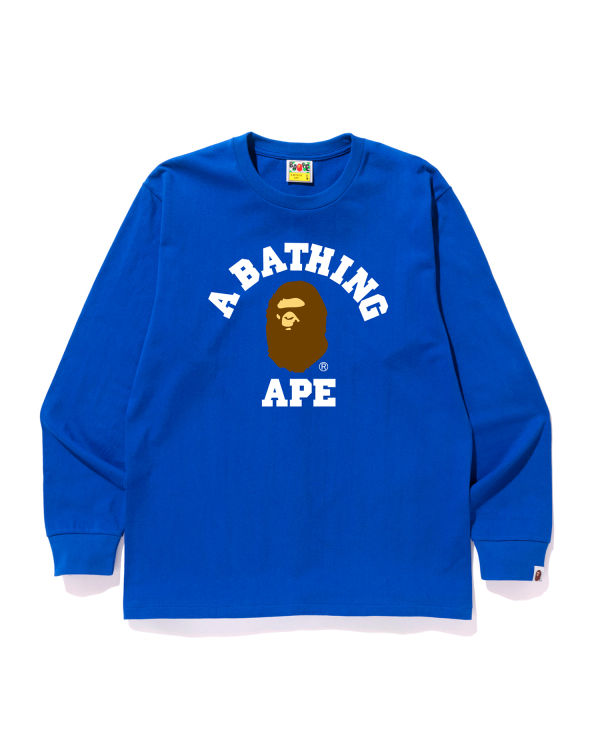 T Shirts Bape College Bleu Royal Bleu Homme | ZWH-94377711